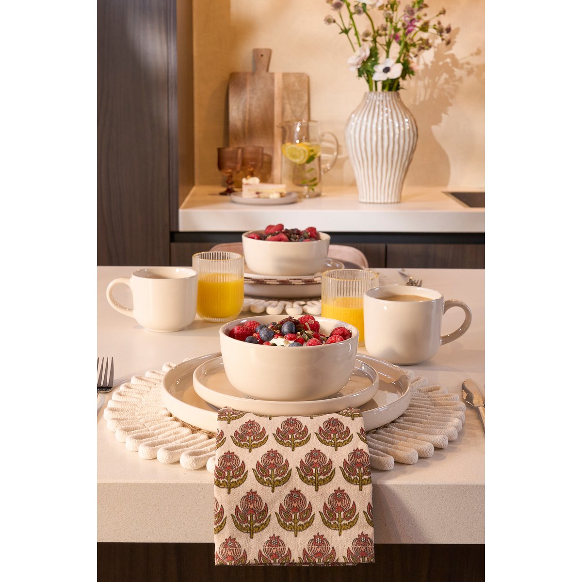 Ozzu Serviesset 16-delig - Steengoed - Off-white