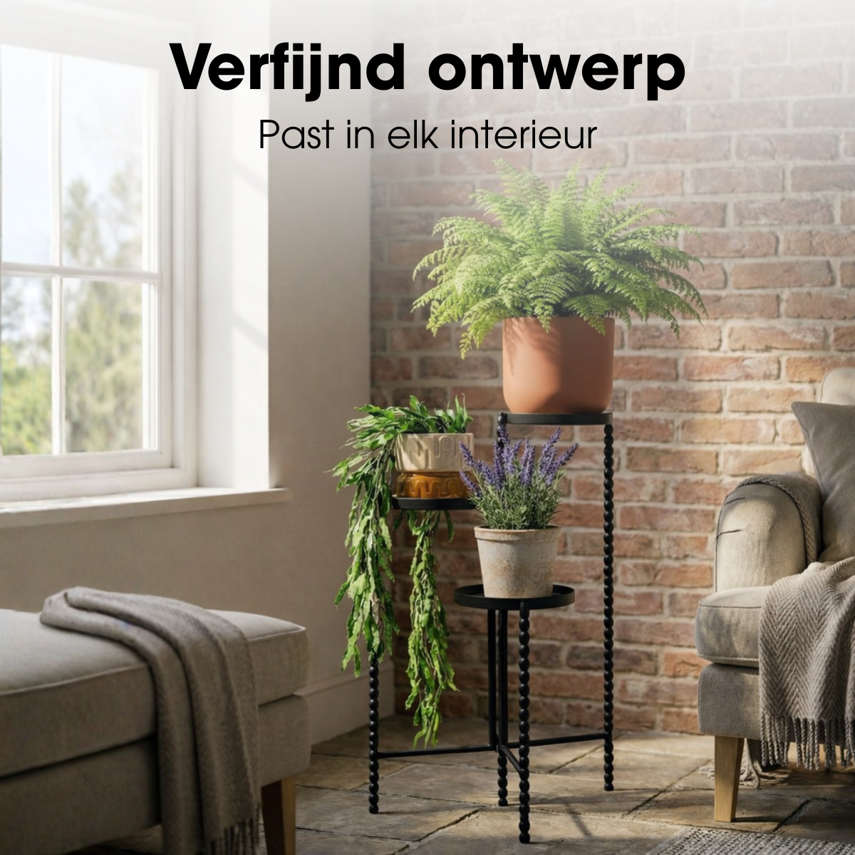 Plantenstandaard Salvo Zwart Mica Decorations