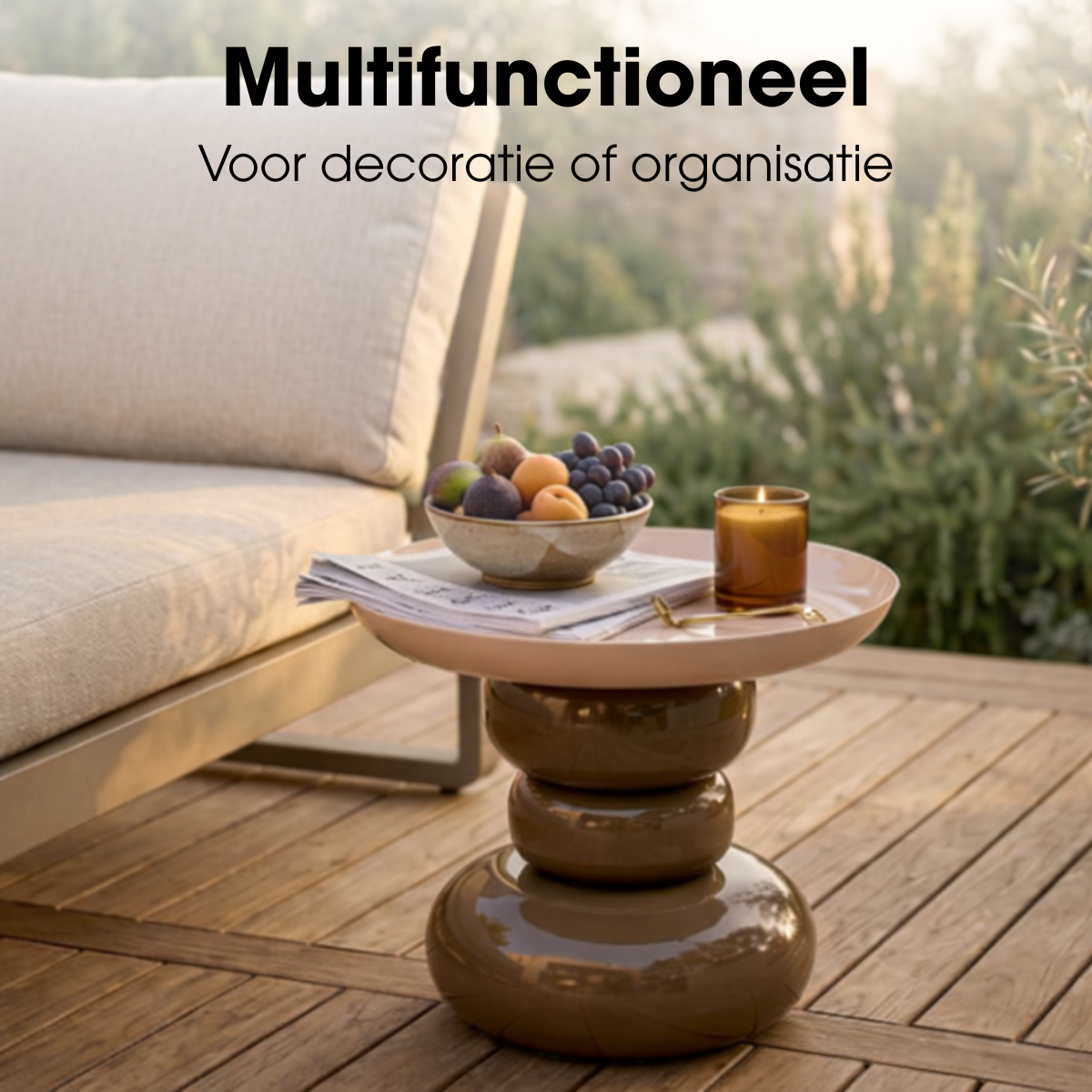 Bijzettafel Zita Bruin Mica Decorations