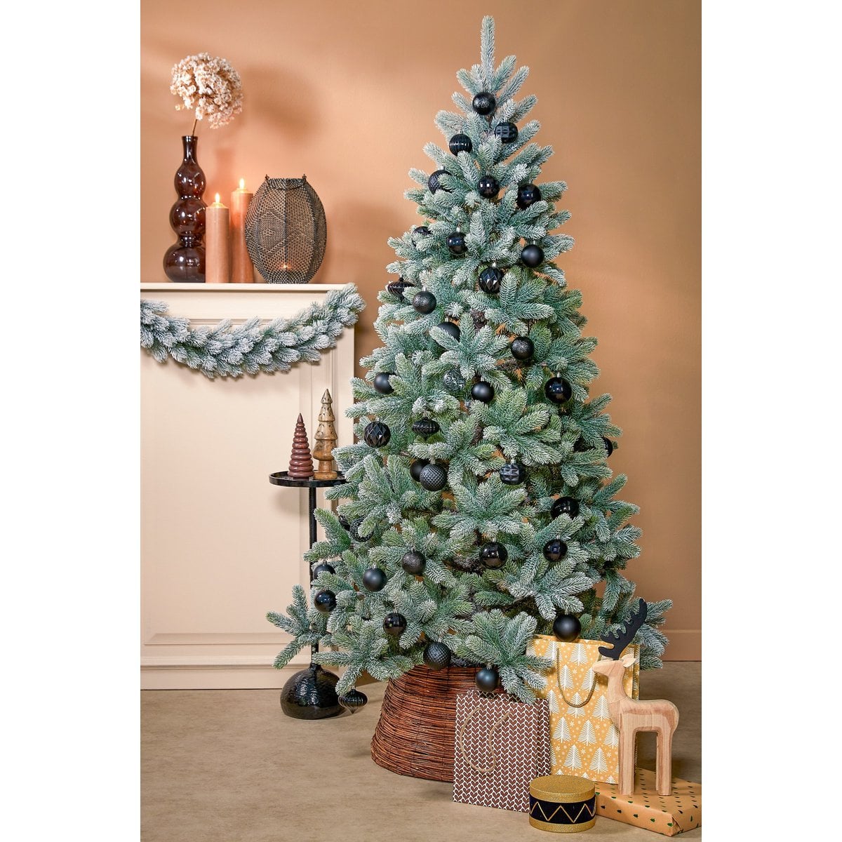 Kerstballen set  Zwart Mica Decorations