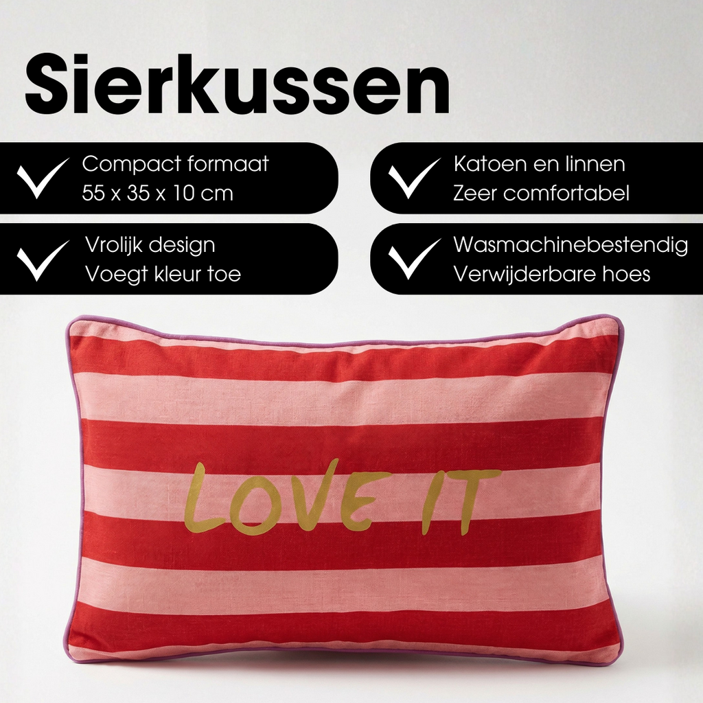 Sierkussen  Rood Mica Decorations