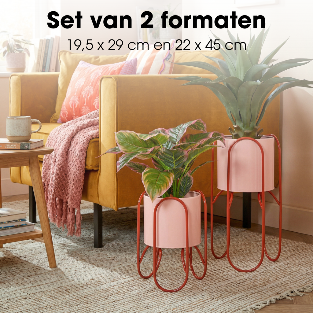 Bloempot binnen Donau Roze Mica Decorations
