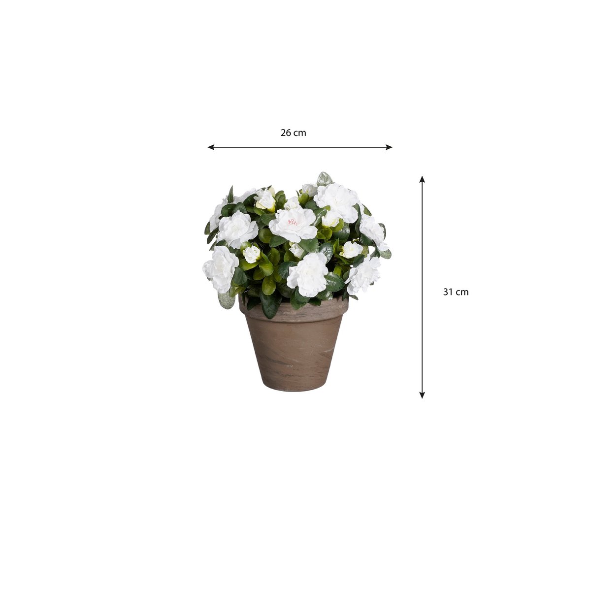 Azalea Kunstplant in Bloempot Stan - H31 x Ø26 cm - Wit