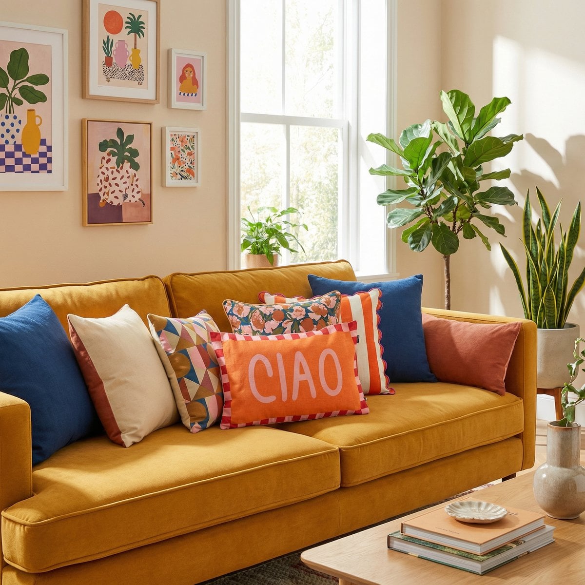 Sierkussen  Oranje Mica Decorations