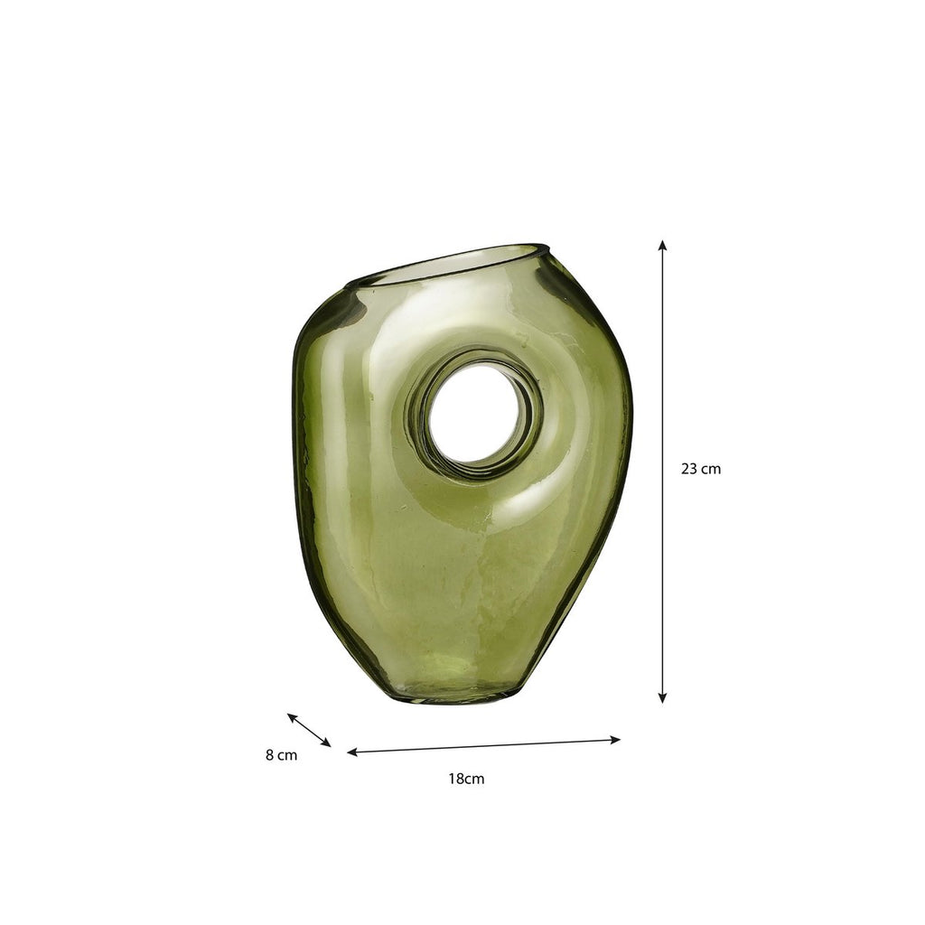Jay Vaas - L18 x B8 x H23 cm - Glas - Lichtgroen
