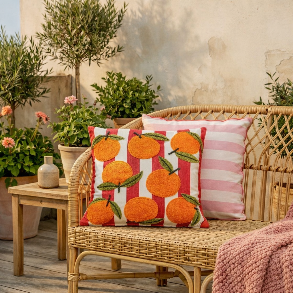 Sierkussen  Gebroken wit Mica Decorations