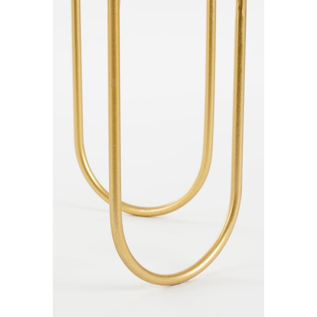 Donau Bloempot op Standaard - Set van 2 - Metaal - H45 x Ø23 cm - Lichtgroen, Goud