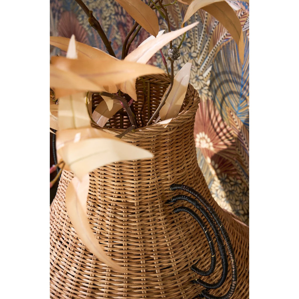 Fabiola Decoratie Vaas - H43 x Ø30 cm - Rotan - Bruin