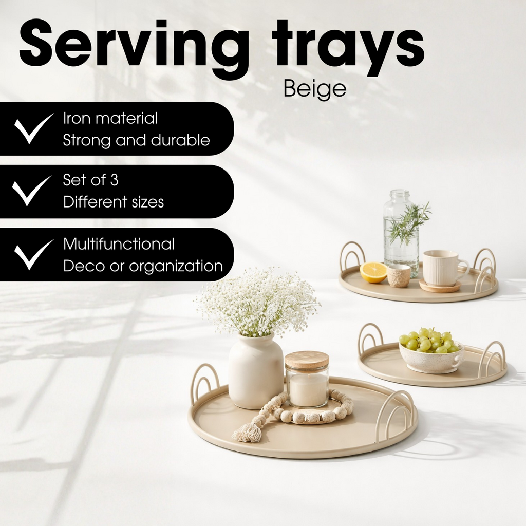 Dienblad Beige Beige Mica Decorations