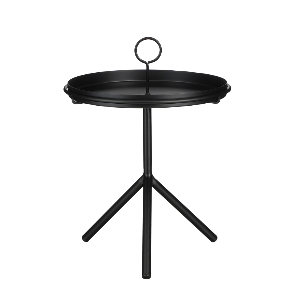 Aston Dienbladtafel - H40 x Ø31 cm - Metaal - Zwart