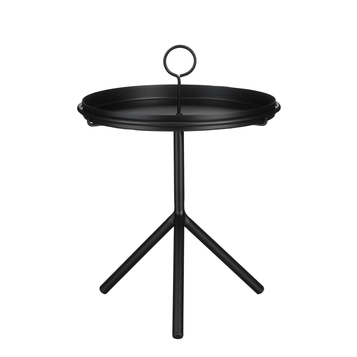 Aston Dienbladtafel - H40 x Ø31 cm - Metaal - Zwart