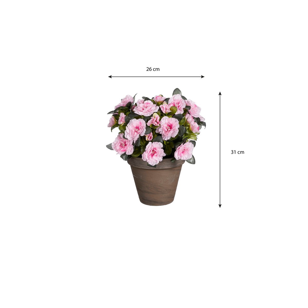 Azalea Kunstplant in Bloempot Stan - H31 x Ø26 cm - Roze