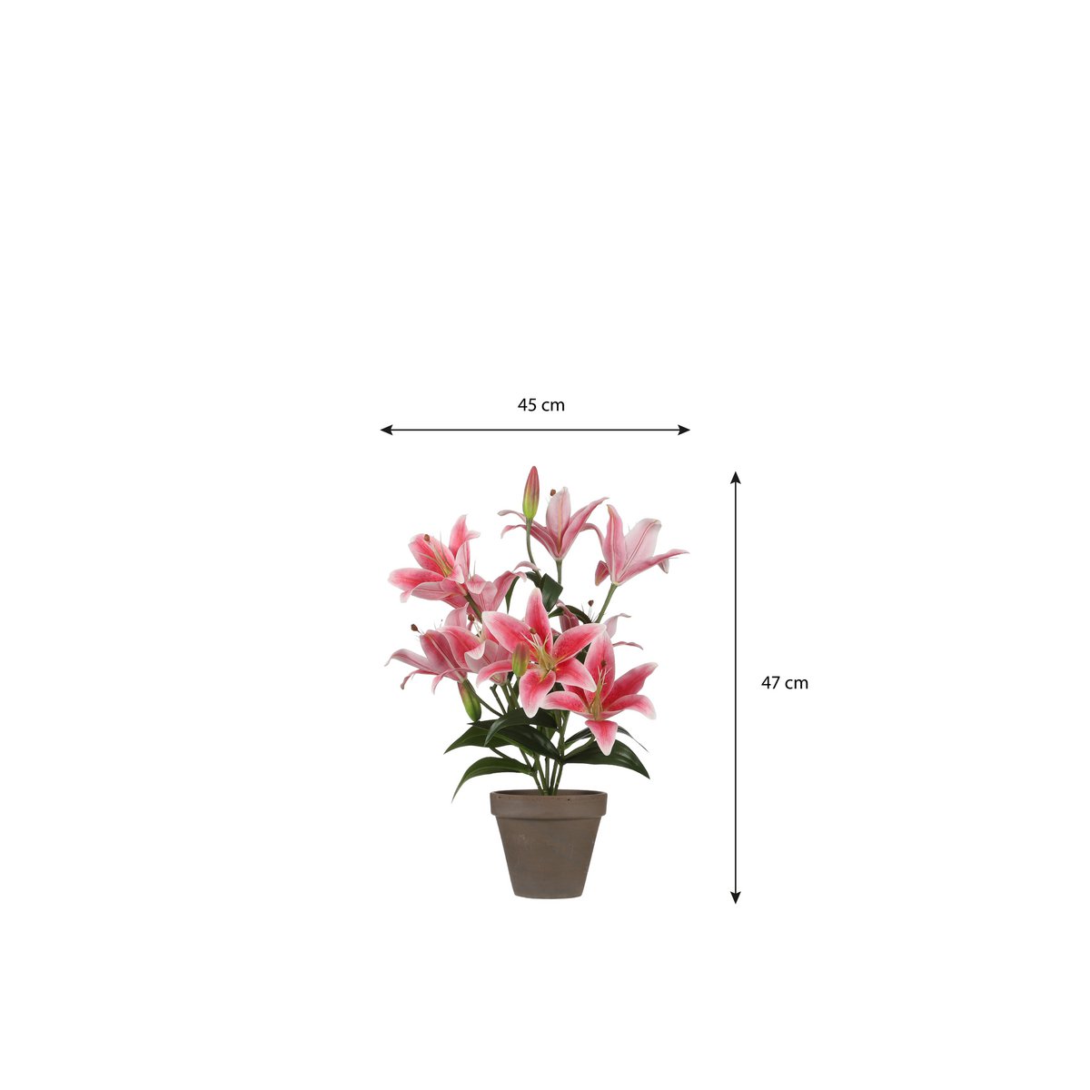 Tijgerlelie Kunstplant in Bloempot Stan - H47 x Ø45 cm - Fuchsia