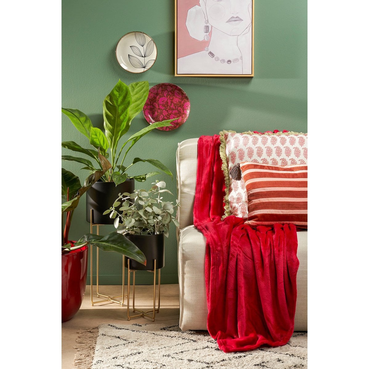 Plaid Mica Rood Mica Decorations