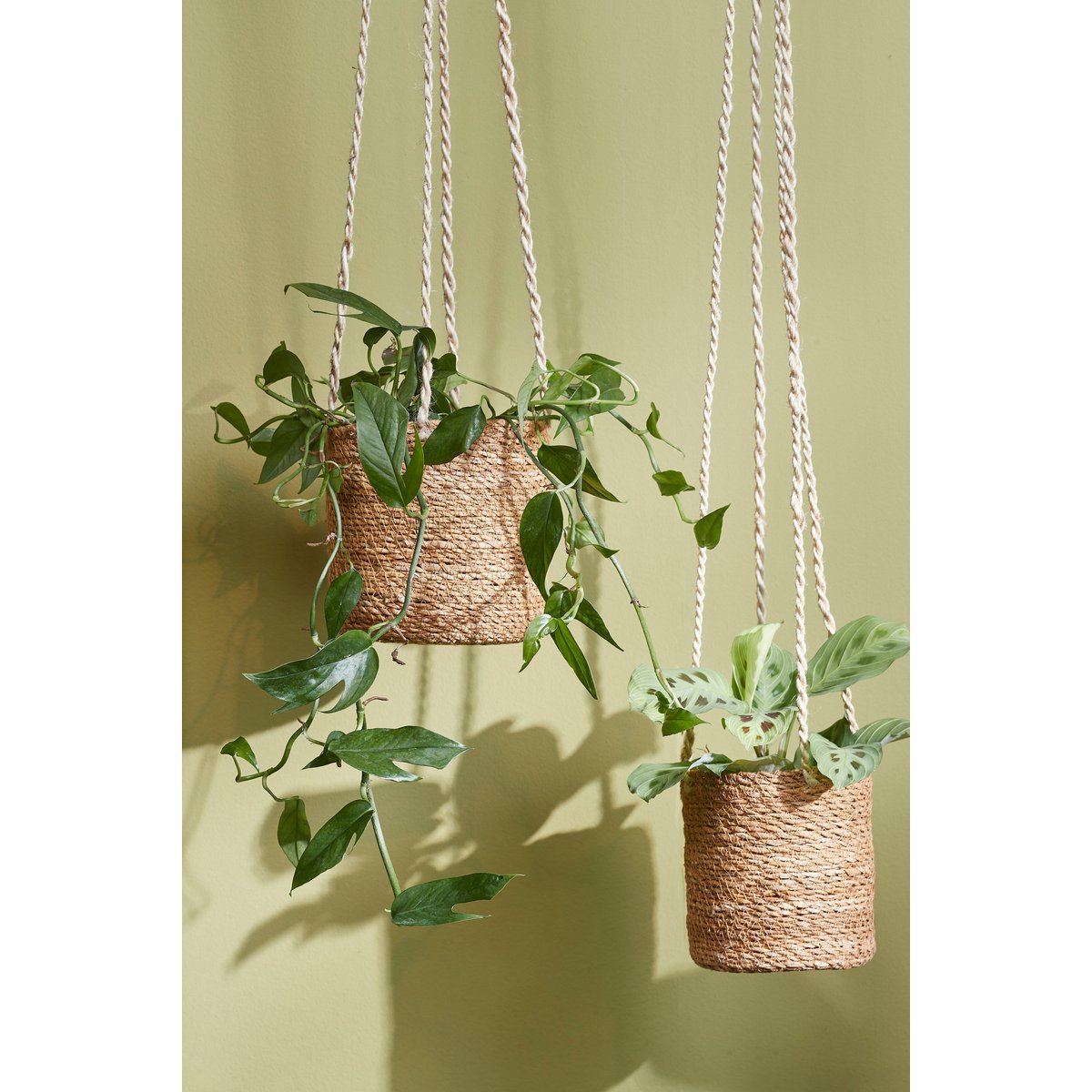 Atlantic Plantenmand - Set van 2 - H16 x Ø16 cm - Lichtbruin Mica Decorations