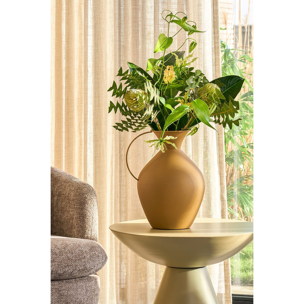 Gyge Vaas - L30 x B24 x H37 cm - Metaal - Geel