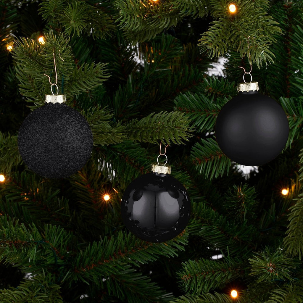 Kerstballen set  Zwart Mica Decorations