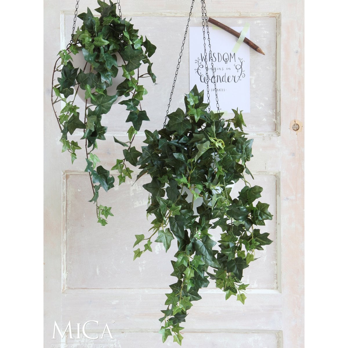 Kunst hangplant Ivy Groen Mica Decorations