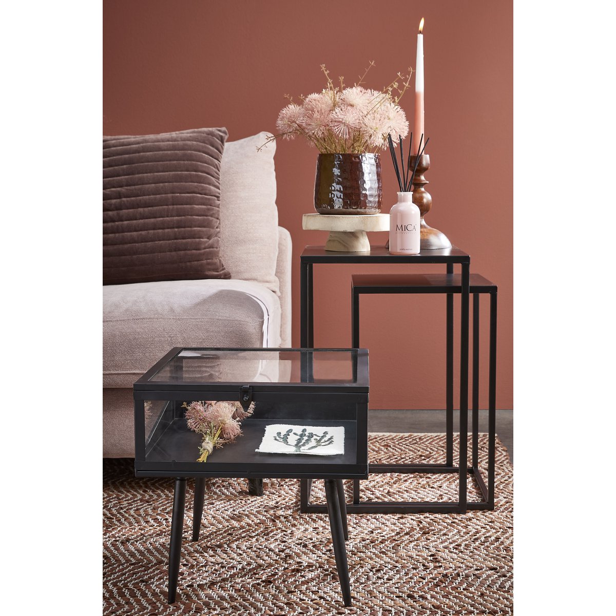 Pia Plantenstandaard - H11 x Ø30 cm - Hout - Lichtbruin Mica Decorations