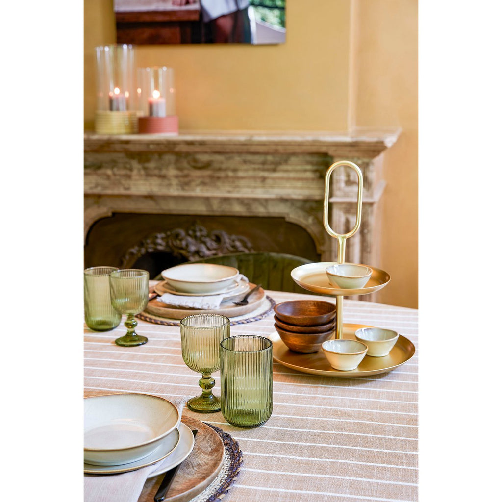 Alivo Tafelkleed - L250 x B140 cm - Organisch Katoen - Beige, Wit