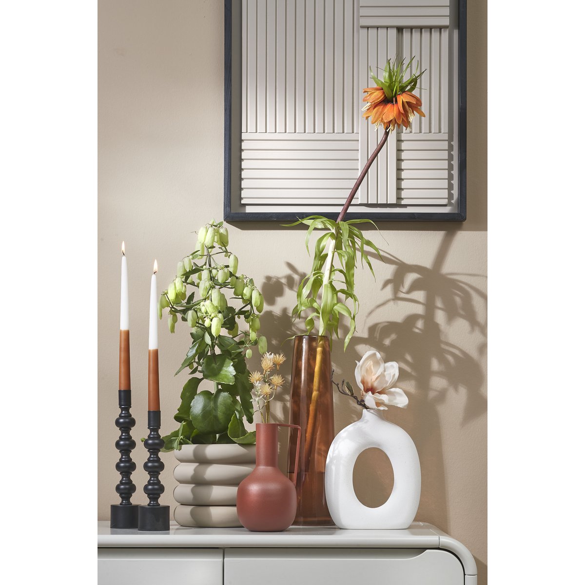 Xandra Vaasje - H38 x Ø10 cm - Glas - Bruin