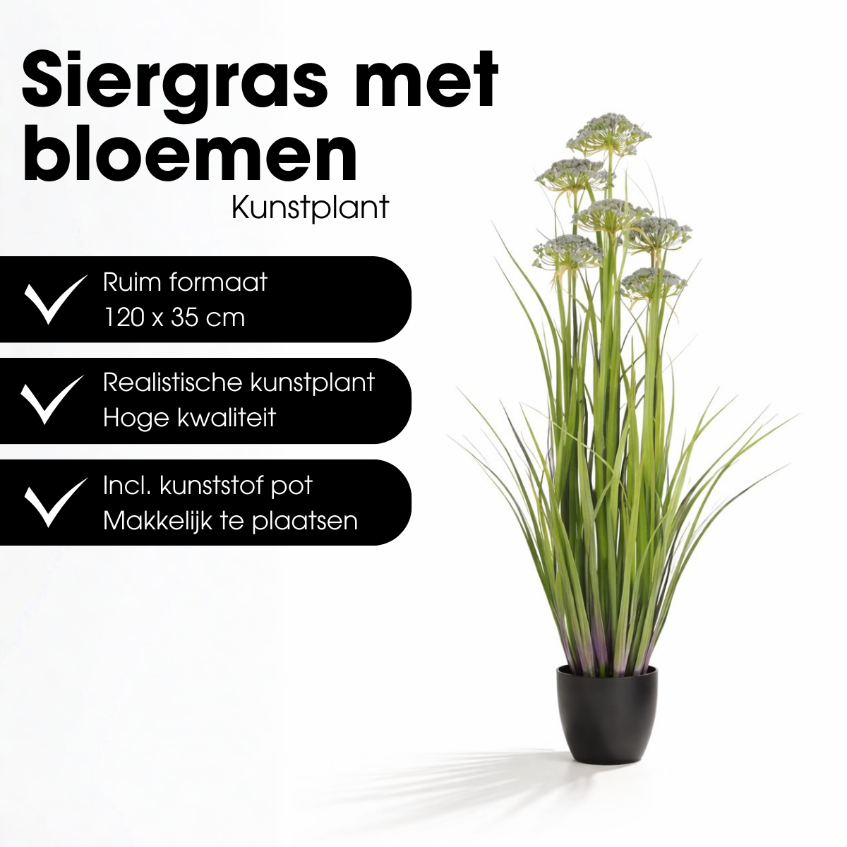 Kunstplant Siergras Paars Mica Decorations