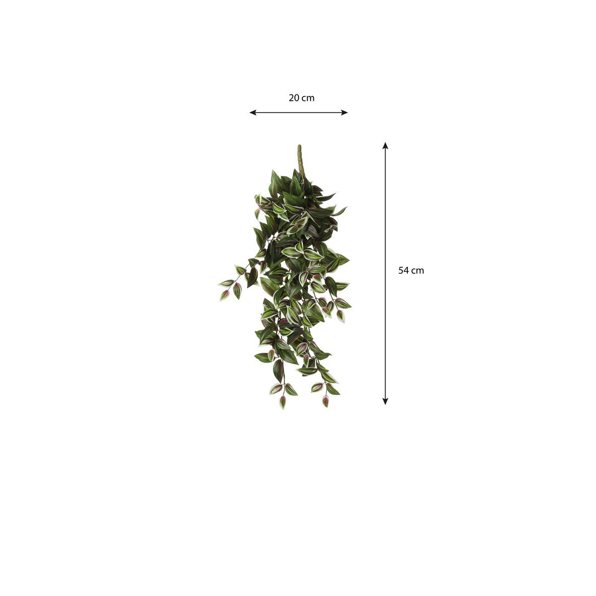 Tradescantia Kunst Hangplant - L15 x B20 x H54 cm - Groen