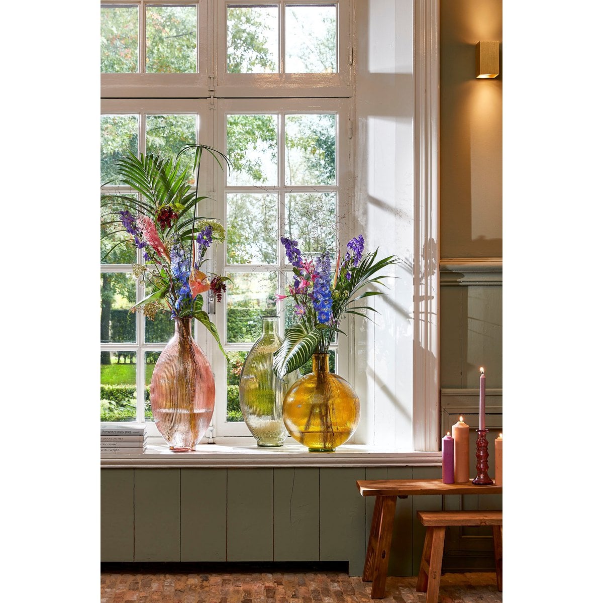 Decoratieve fles Firenza Lichtroze Mica Decorations