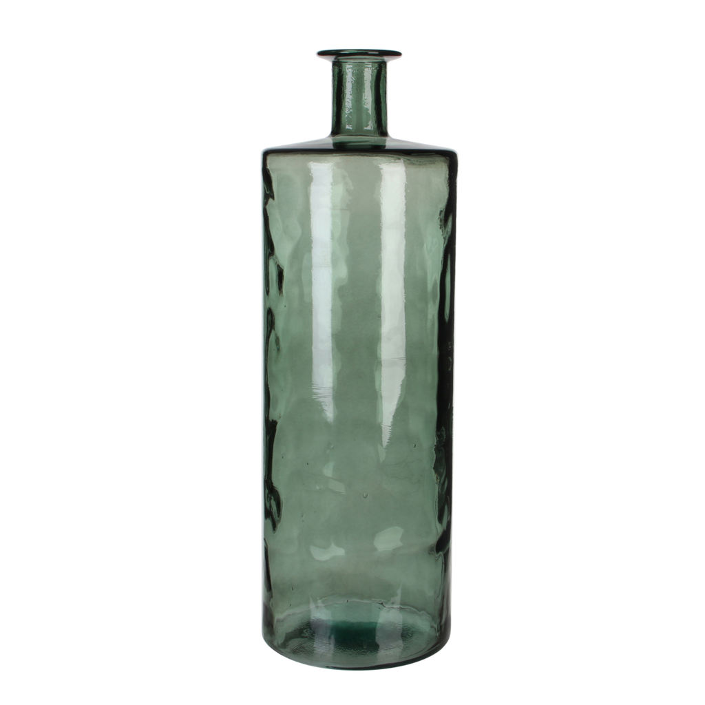 Guan Fles Vaas - H75 x Ø25 cm - Gerecycled Glas - Groen