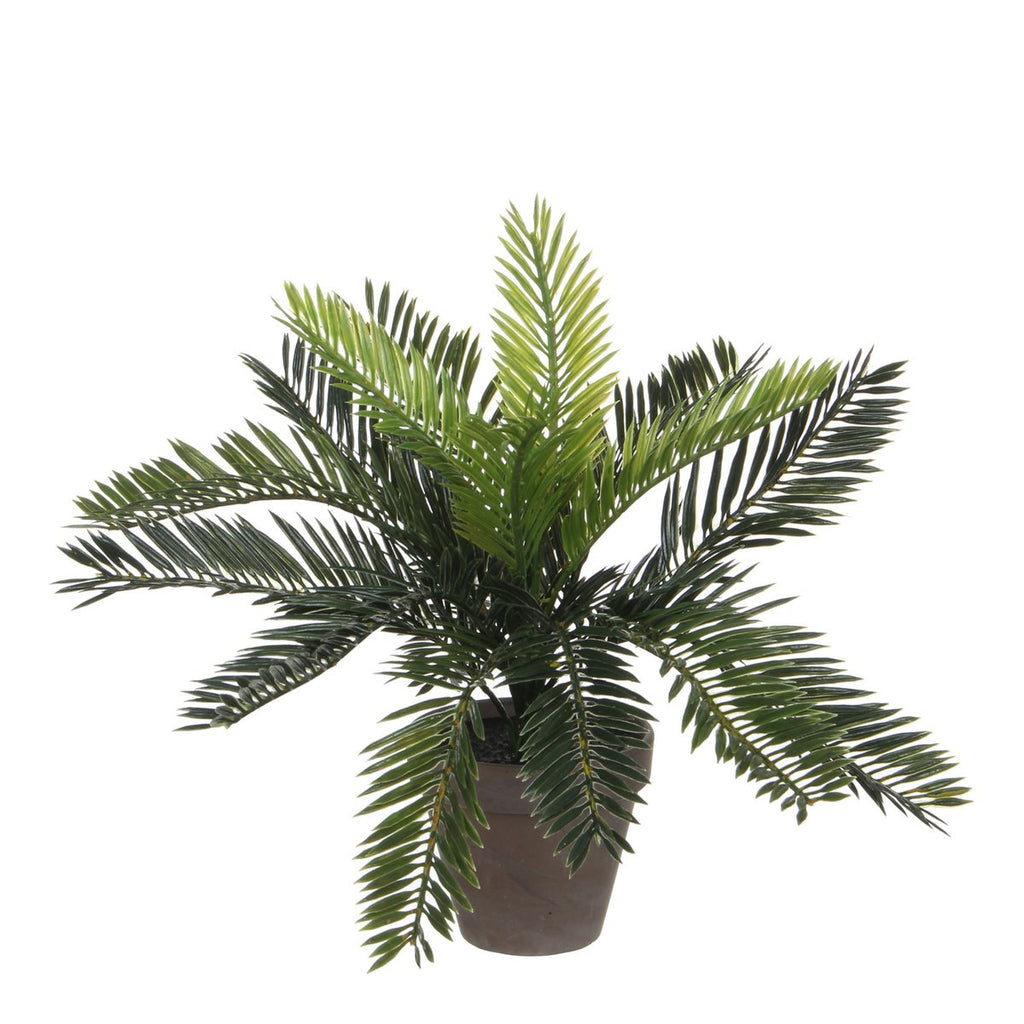 Cycas Palm Kunstplant in Bloempot Stan - H33 x Ø34 cm - Groen