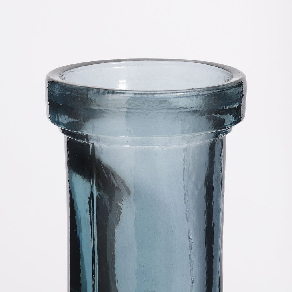 Rioja Fles Vaas - H75 x Ø18 cm - Gerecycled Glas - Lichtblauw Mica Decorations
