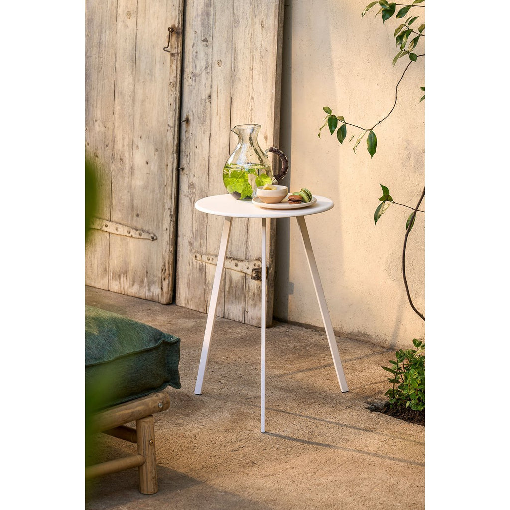 Seatle Bijzettafel Buiten - H58 x Ø38 cm - Metaal - Wit