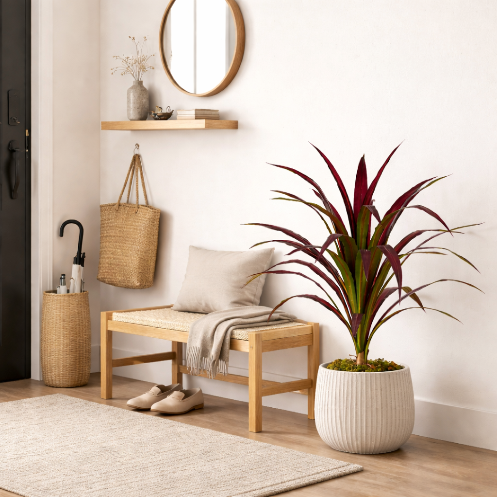 Kunstplant Bananenboom Rood Mica Decorations