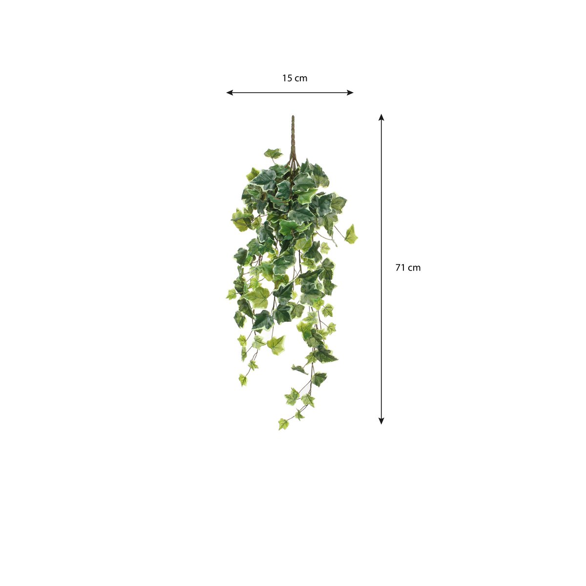 Hedera Kunst Hangplant - H71 cm - Groen Bont