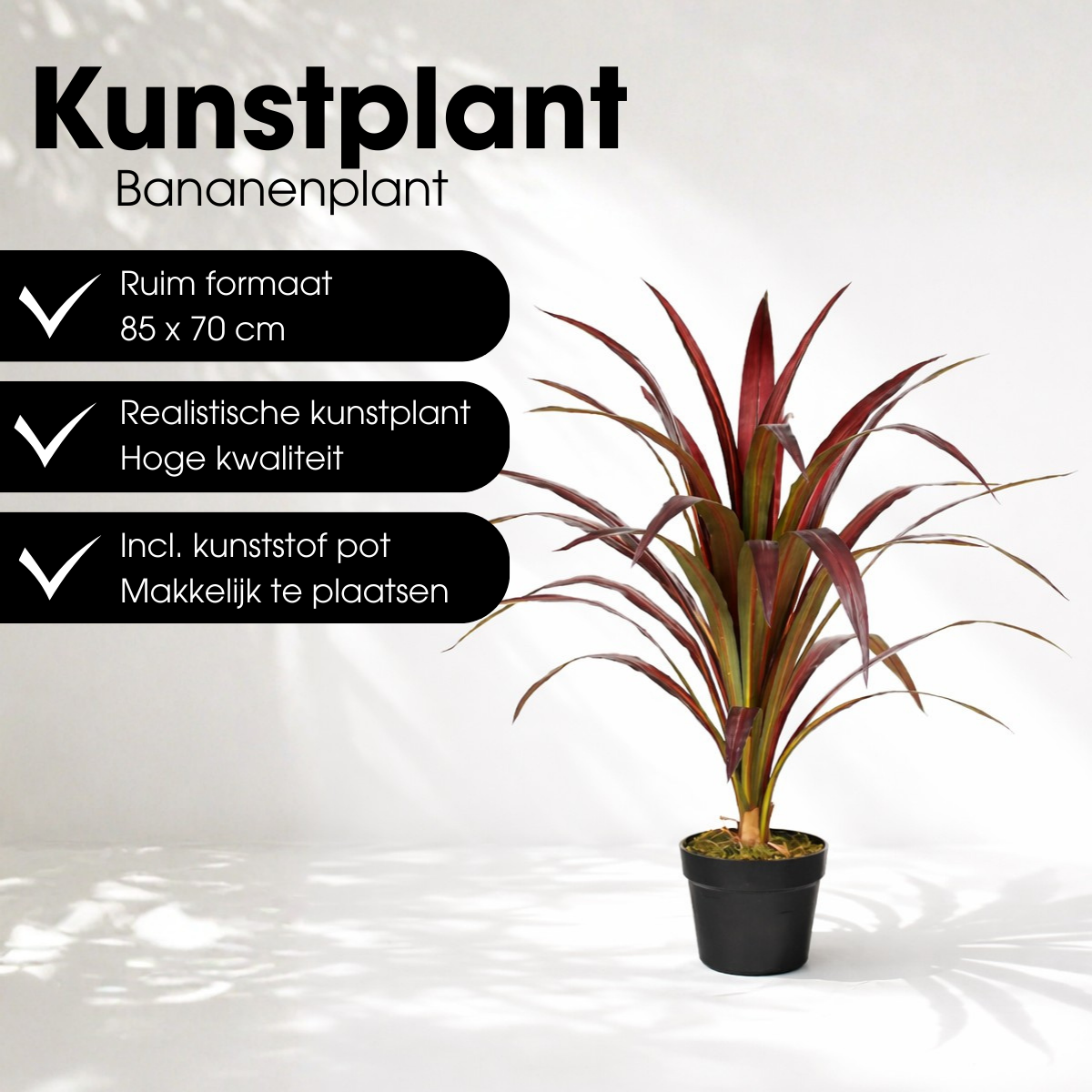 Kunstplant Bananenboom Rood Mica Decorations