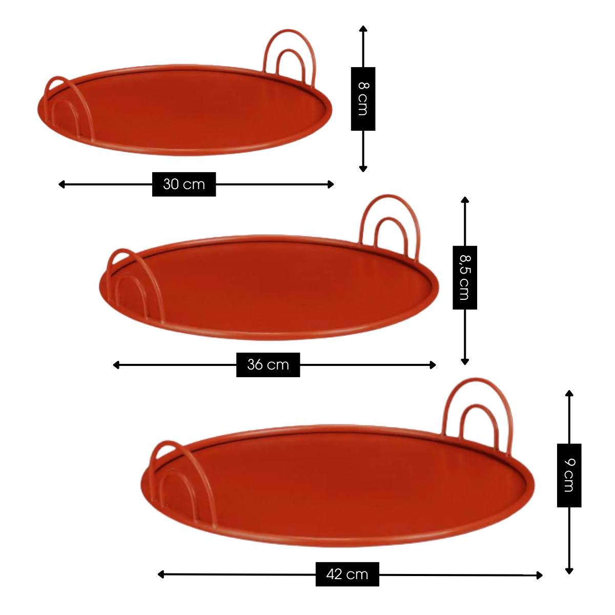 Dienblad Rood Rood Mica Decorations