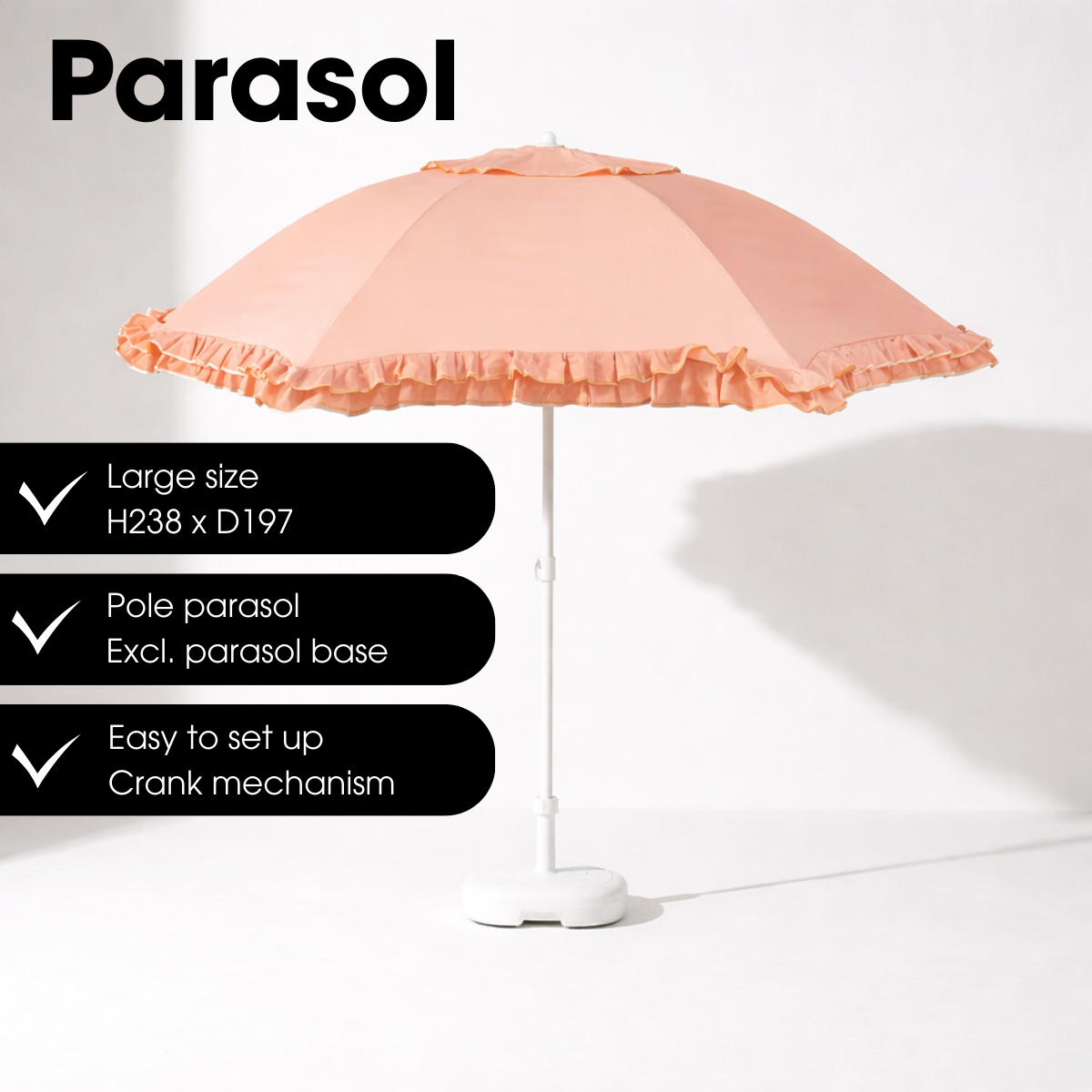 Parasol  Perzik Mica Decorations