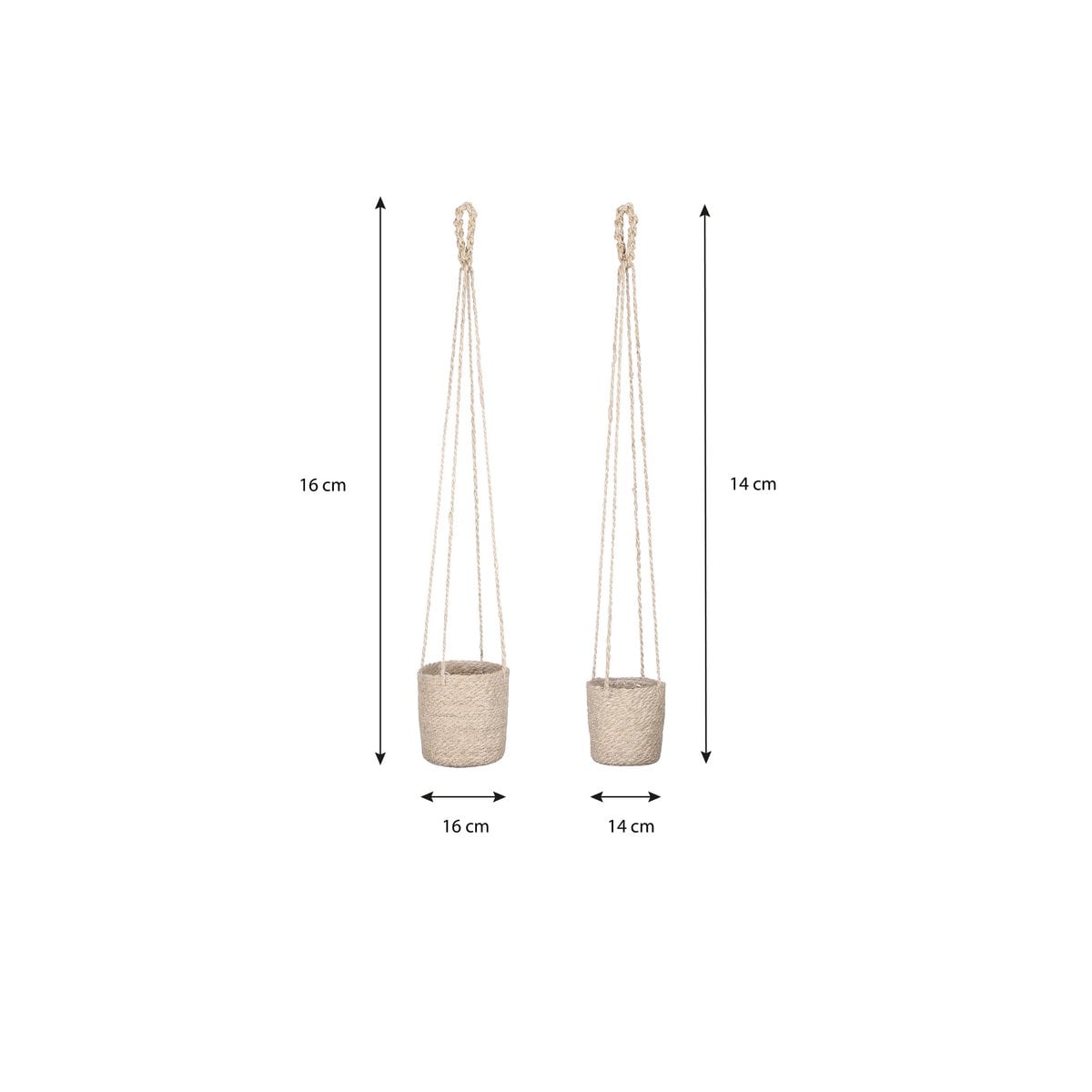 Plantenmand set Atlantic Crème Mica Decorations