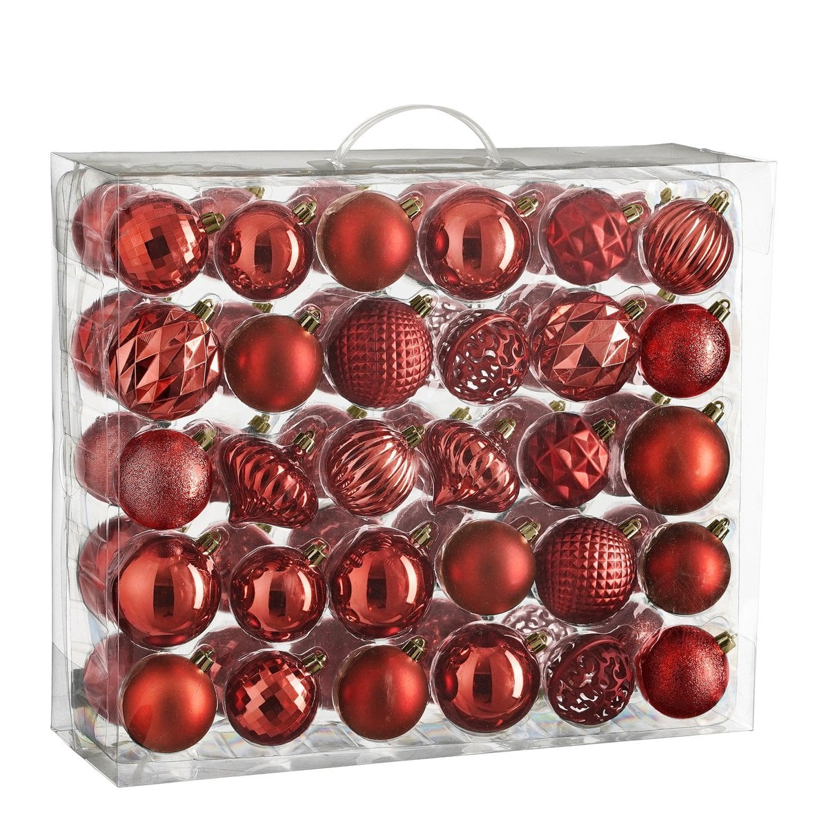 Kerstballen set  Rood Mica Decorations