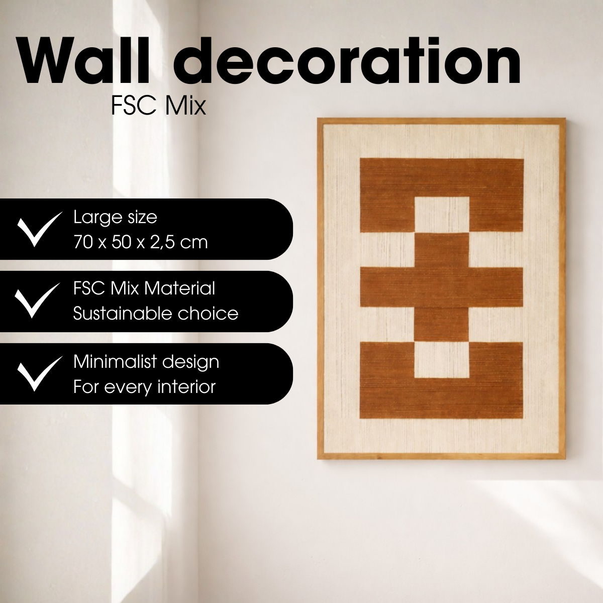 Wanddecoratie  Bruin Mica Decorations