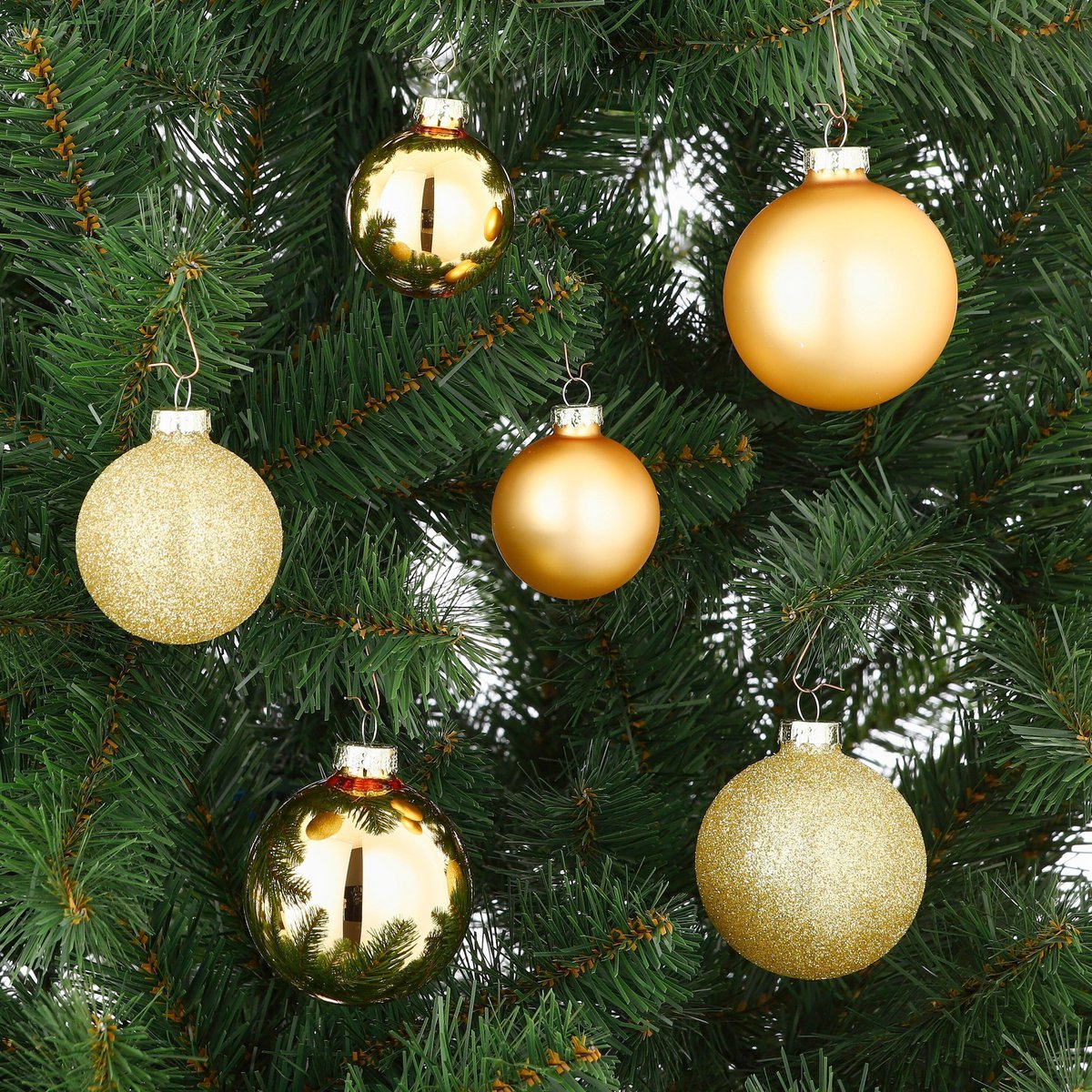 Kerstballen set  Goud Mica Decorations