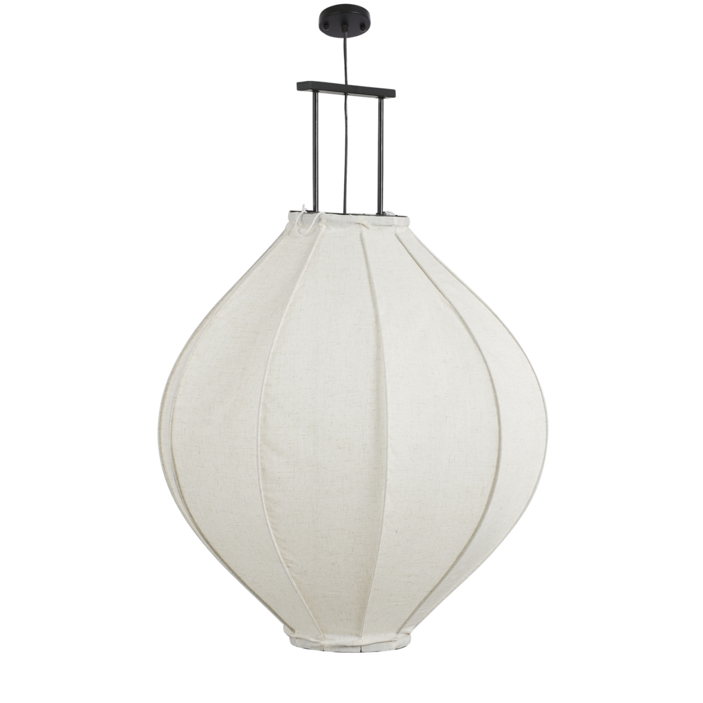 Pego Hanglamp - H94 x Ø70 cm - Linnen - Off White Mica Decorations
