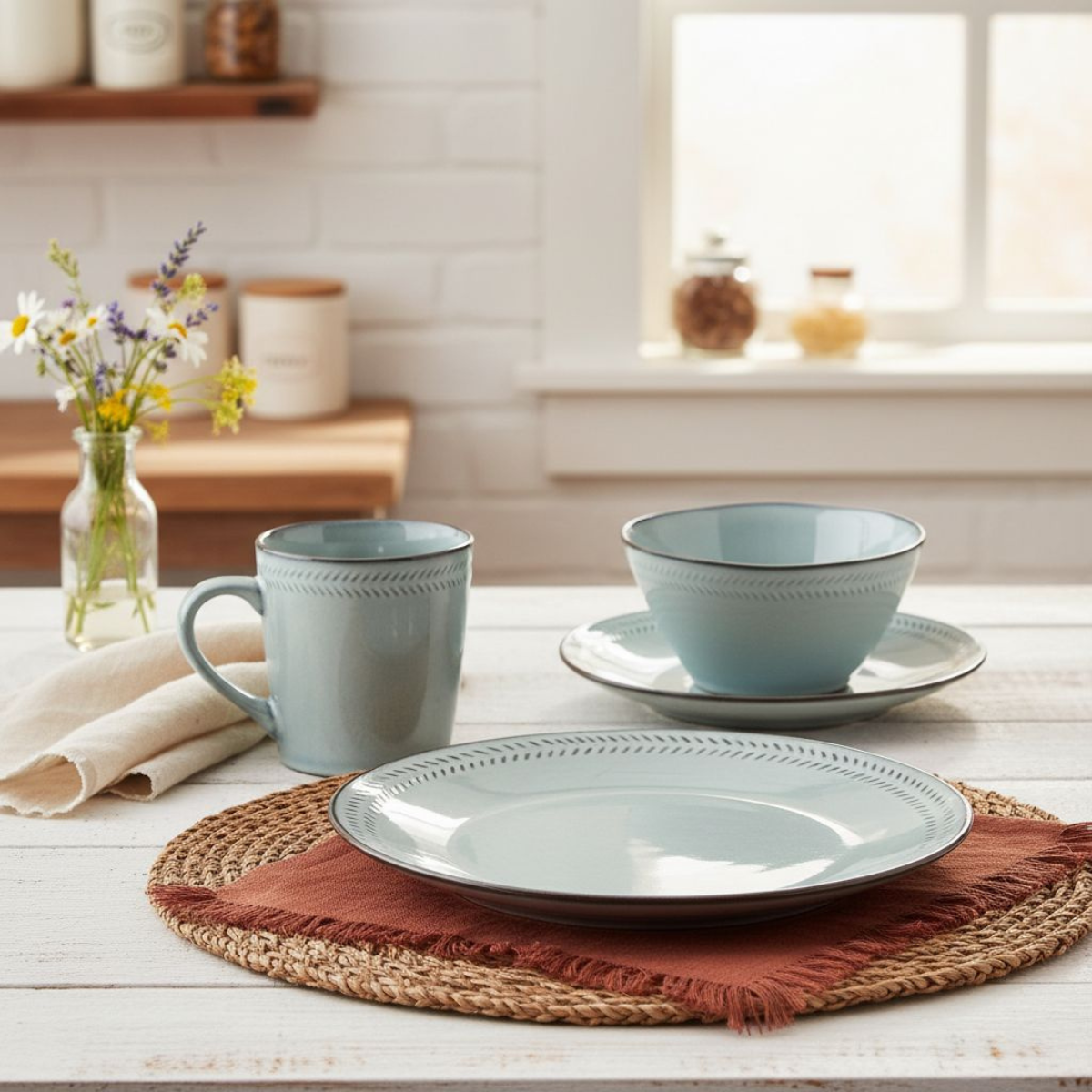 Servies set Racco Grijs Mica Decorations