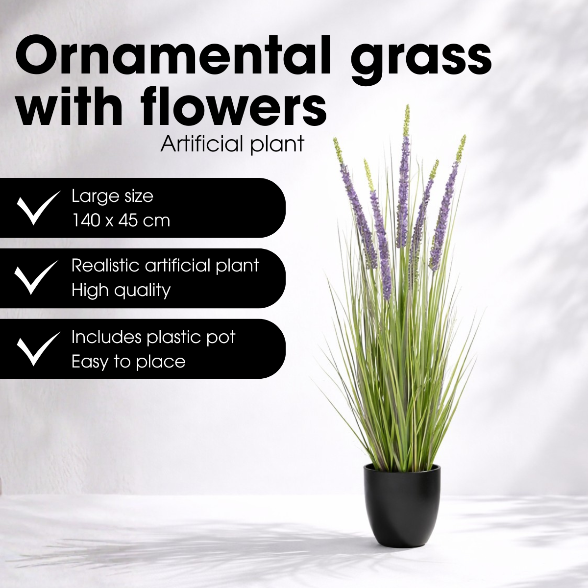 Kunstplant Siergras Paars Mica Decorations