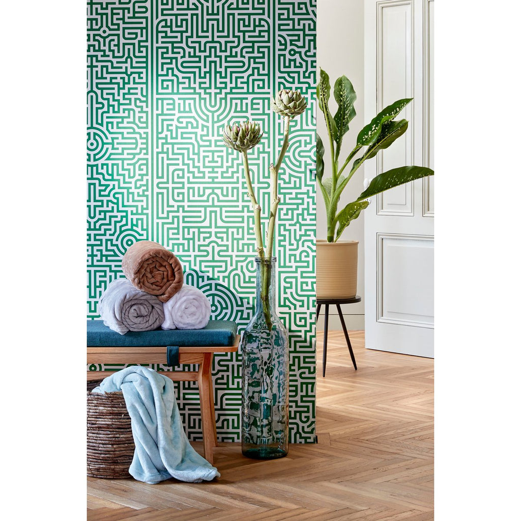 Rioja Fles Vaas - H100 x Ø21 cm - Gerecycled Glas - Lichtblauw