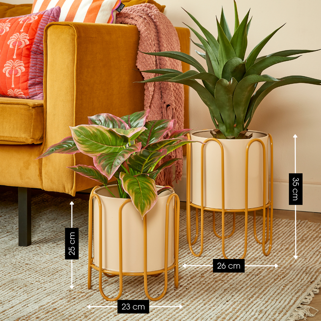 Bloempot binnen Dione Bruin Mica Decorations