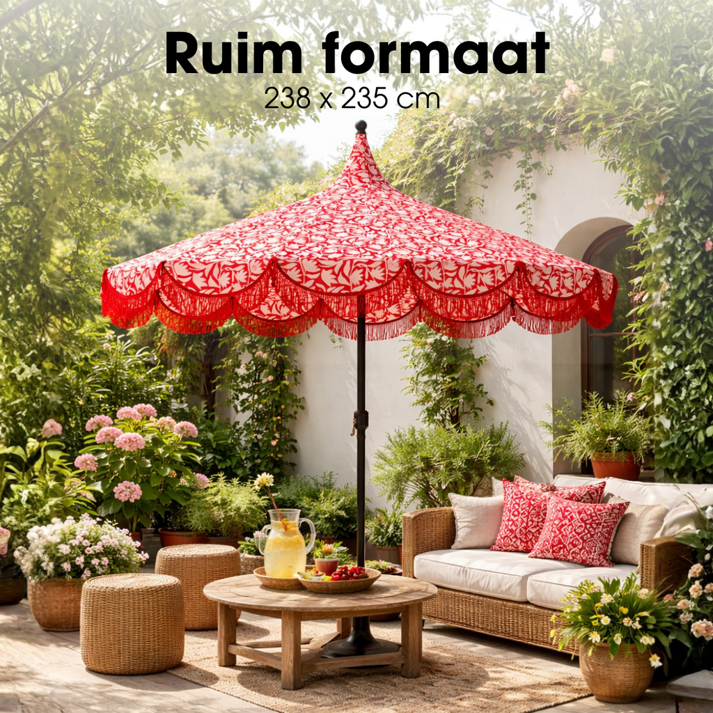 Parasol Kelly Rood Mica Decorations