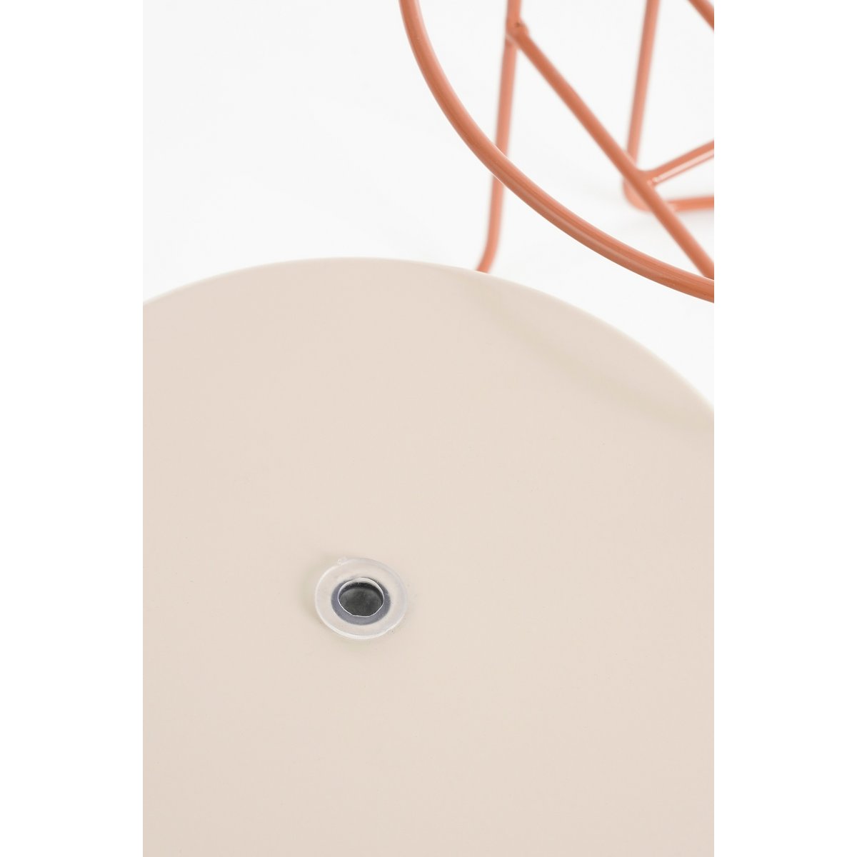 Collins Bloempot op Standaard - H33 x Ø22 cm - Metaal - Off-white, Perzik