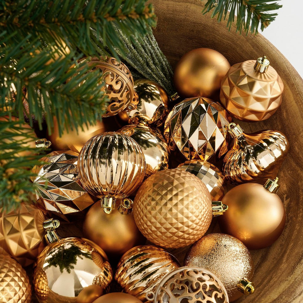 Kerstballen set  Koper Mica Decorations