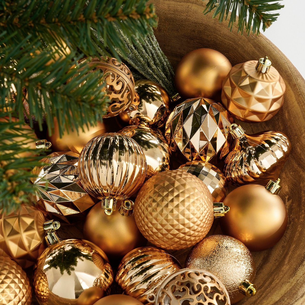 Kerstballen set  Koper Mica Decorations